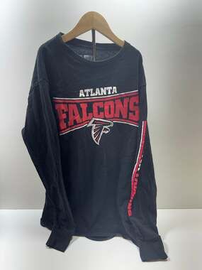 Atlanta Falcons NFL Team Apparel Men’s Sz L Black Long Sleeve T Shirt Football